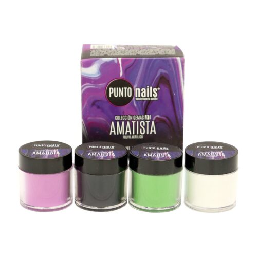 Acrílico para Uña Colección Amatista Punto Nails 4 pz