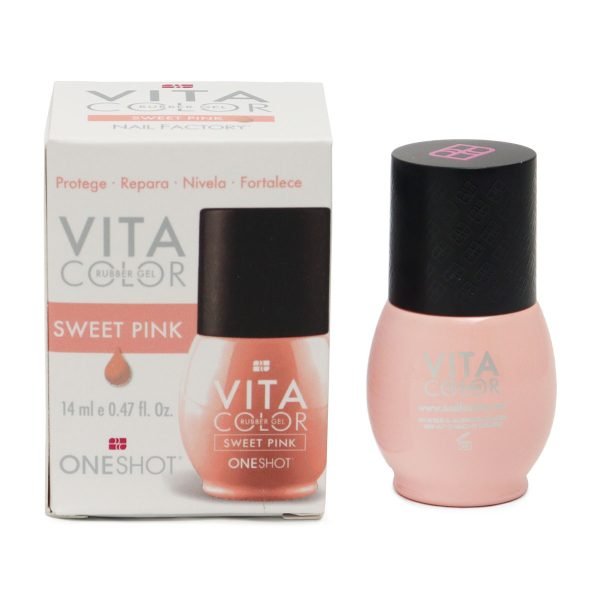 Gel Rubber para Uñas Sweet Pink Vita Color One Shot 14 ml