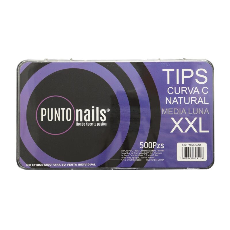 Tips de Uñas Media Luna Natural Punto Nails 500 pz