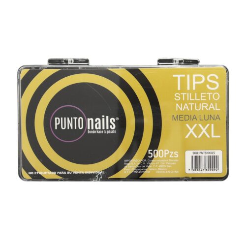 Tips de Uñas Stilleto Natural Punto Nails 500 pz