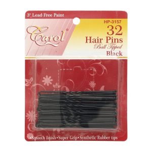 Horquilla para Cabello con Goma Negra Grande Carol 32 pz