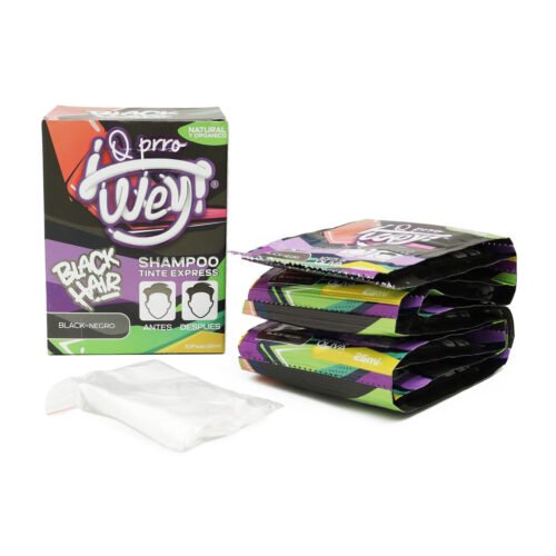Shampoo con Tinte Negro Q Prro Wey 10 pz