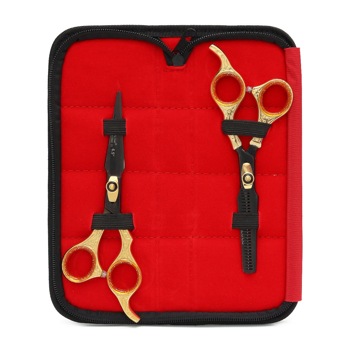 Tijera para Cortar Cabello Negro/Dorado D-297 Germany 2 pz