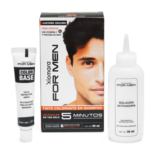 Tinte para Cabello en Shampoo Castaño Oscuro For Men Xiomara