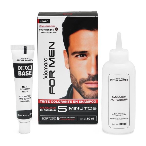 Tinte para Cabello en Shampoo Negro For Men Xiomara