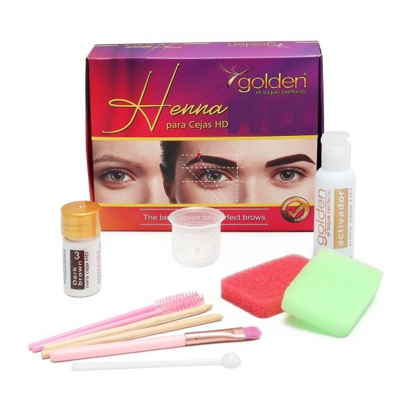 Henna para Cejas Castaño Oscuro Golden 11 pz