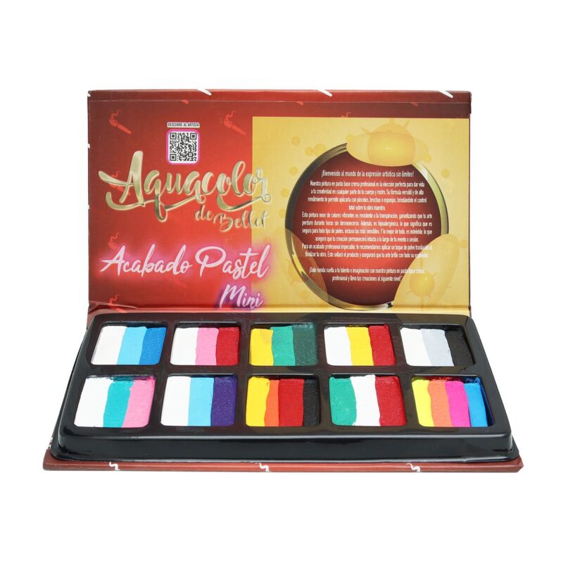Paleta de Maquillaje Mini Multicolor Pastel Aquacolor Bellet - Imagen 2
