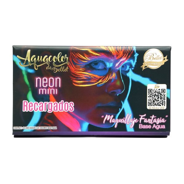 Paleta de Maquillaje Mini Neon Recargados Aquacolor Bellet