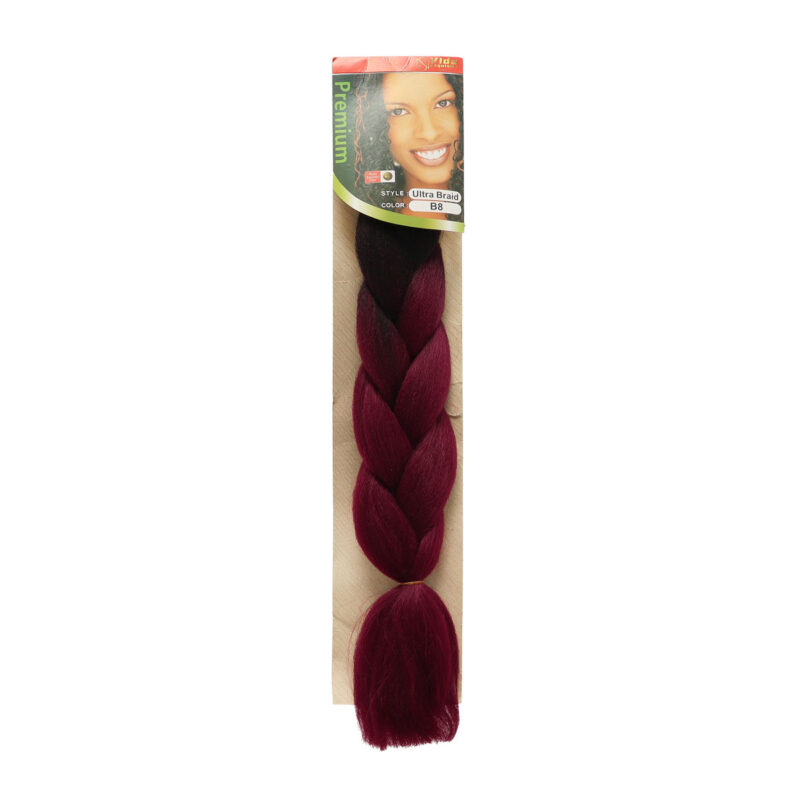 Trenza de Kanekalon Fucsia-Negro-Rojo B8 Vida Exquisita