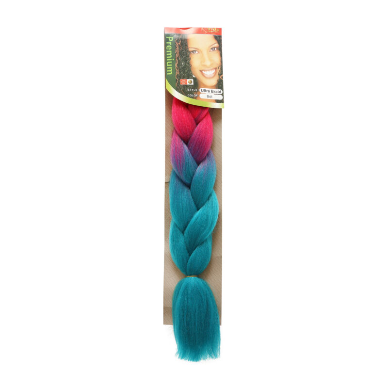 Trenza de Kanekalon Fucsia-Verde Turquesa B41 Vida Exquisita