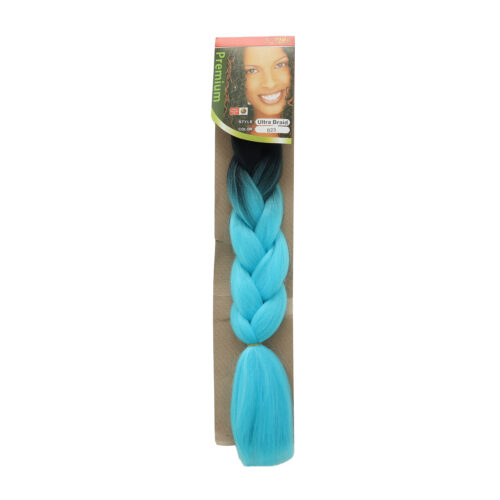 Trenza de Kanekalon Negro/Azul Celeste B23 Vida Exquisita