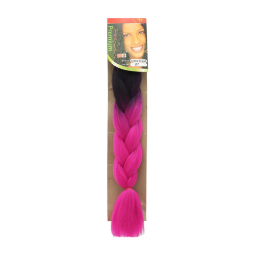 Trenza de Kanekalon Negro/Magenta B7 Vida Exquisita