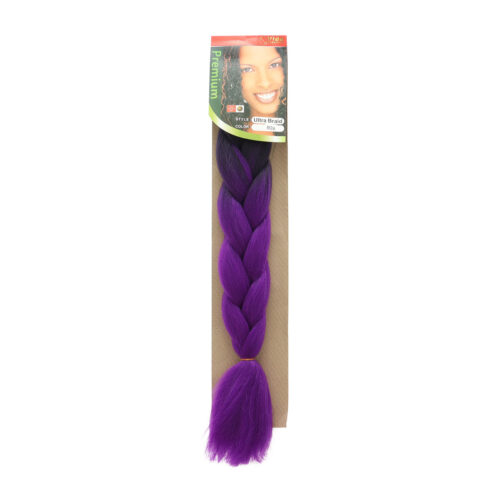 Trenza de Kanekalon Negro/Purpura B26 Vida Exquisita