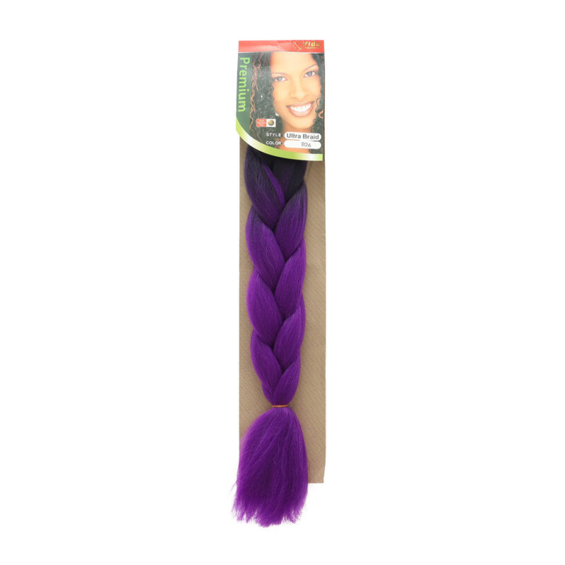 Trenza de Kanekalon Negro/Purpura B26 Vida Exquisita