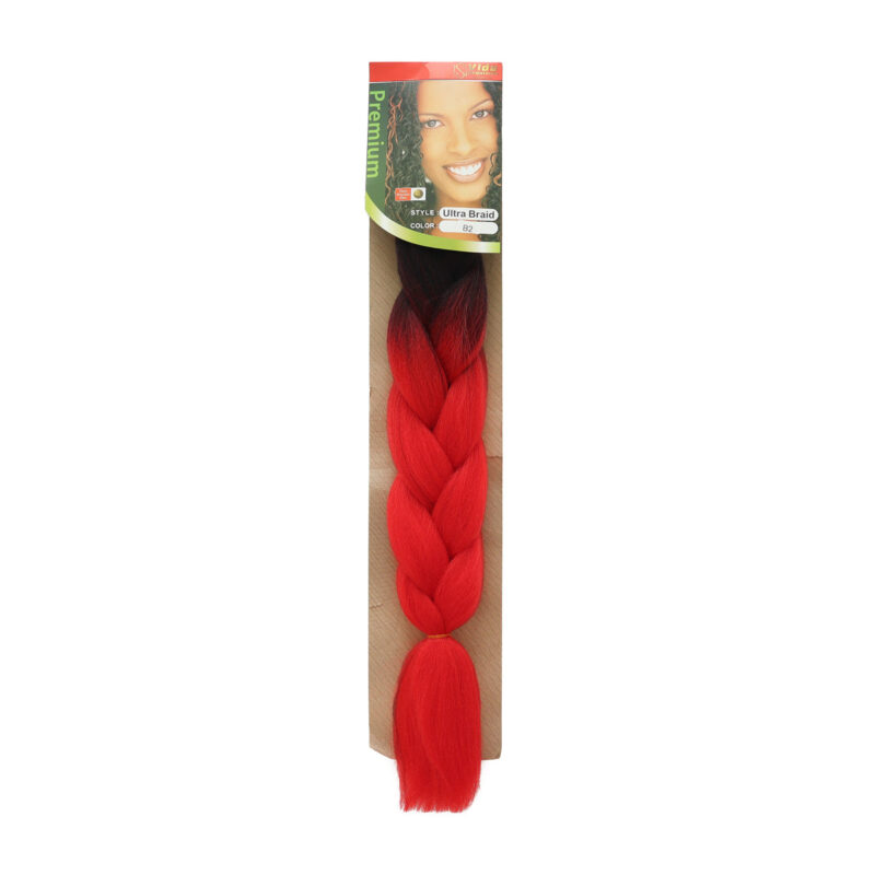 Trenza de Kanekalon Negro/Rojo B2 Vida Exquisita