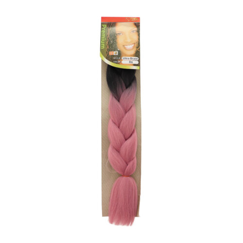 Trenza de Kanekalon Negro/Rosa Coral B6 Vida Exquisita