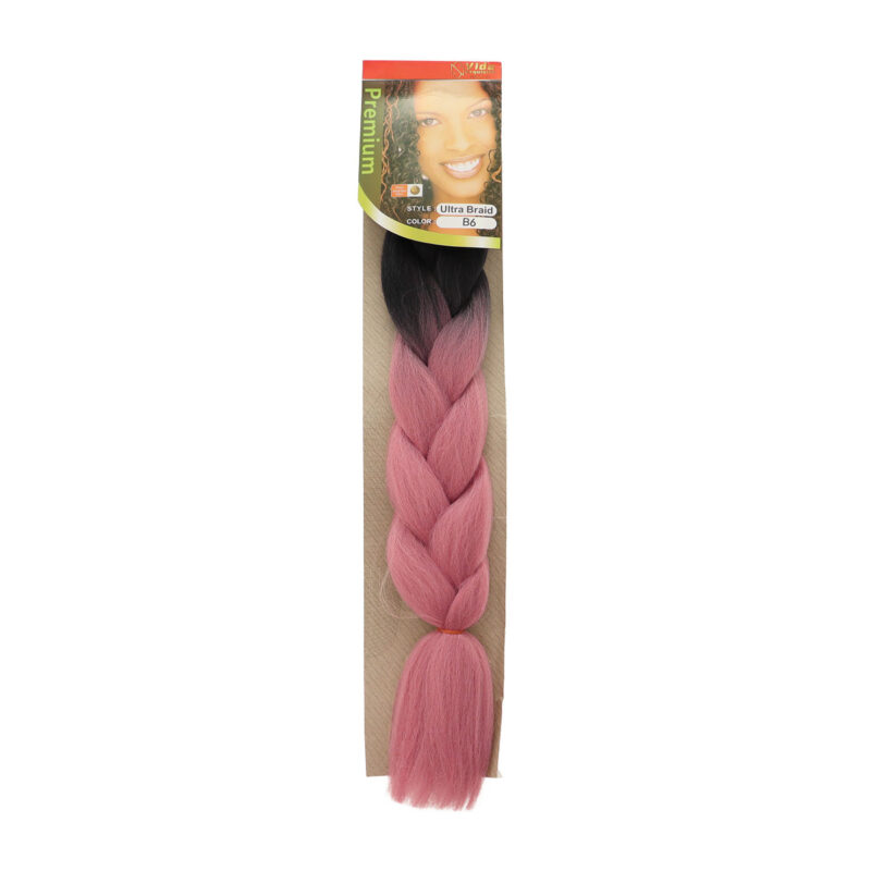 Trenza de Kanekalon Negro/Rosa Coral B6 Vida Exquisita