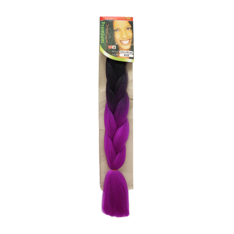 Trenza de Kanekalon Negro/Violeta B28 Vida Exquisita