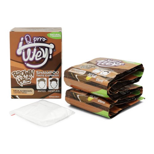 Shampoo con Tinte Castaño Medio Q Prro Wey 10 pz