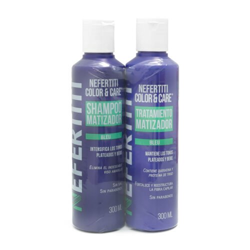 Shampoo y Tratamiento Matizador Bleu Nefertiti 2 pz