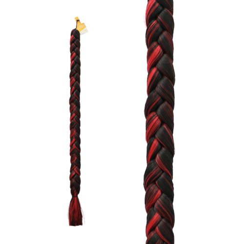 Trenza para Cabello Sintético Negro C/Rojo Ari