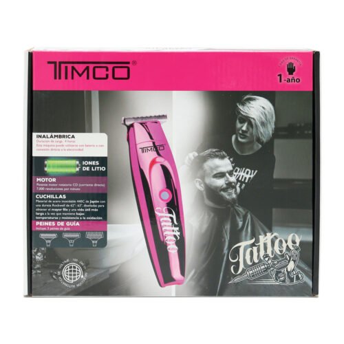 Maquina para Cortar Cabello Delineadora Tattoo HC188R Rosa Timco