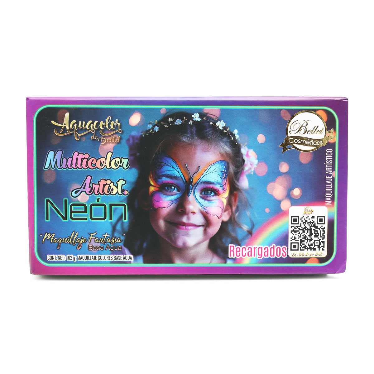 Paleta de Maquillaje Mini Multicolor Neon Aquacolor Bellet