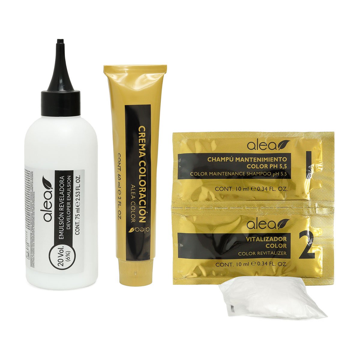 Tinte para el cabello Alea Color permanente en crema con aceites nutritivos para cobertura de canas