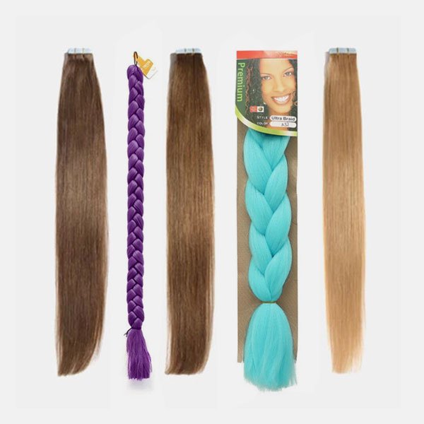 Extensiones De Cabello Trenzado Con Elástico – 3 Piezas De 40 Cm – Colores Y Diseños De Unicornio, Conchas Y Copos De Nieve Para Niñas