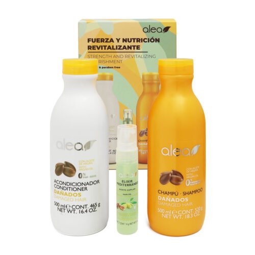 Kit de Tratamiento para el Cabello Alea Dañado Revitalizante con aceite de argán incluyendo shampoo y acondicionador