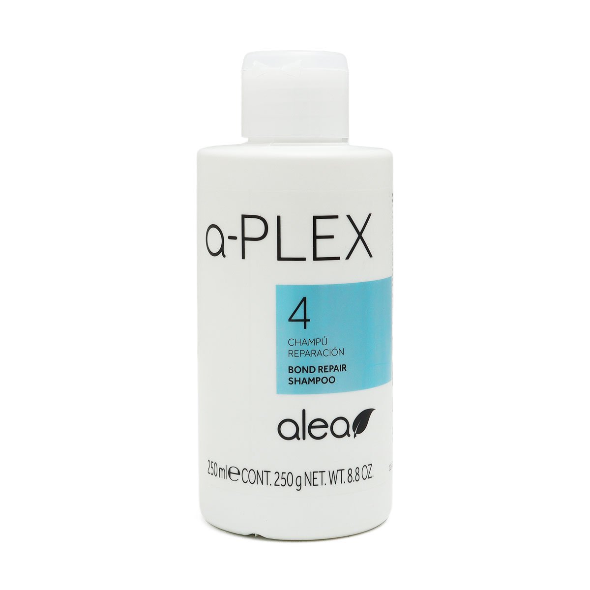 Shampoo reparador Alea Plex 4 de 250 ml para reconstrucción de fibra capilar y protección de enlaces.