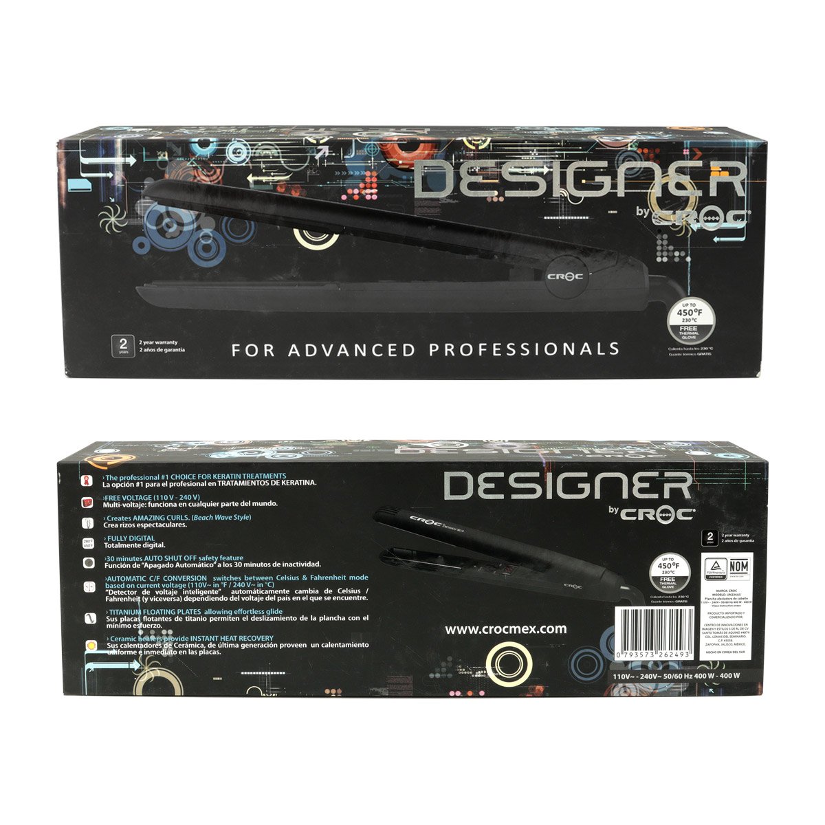 Plancha para Cabello UN236AS Croc Designer