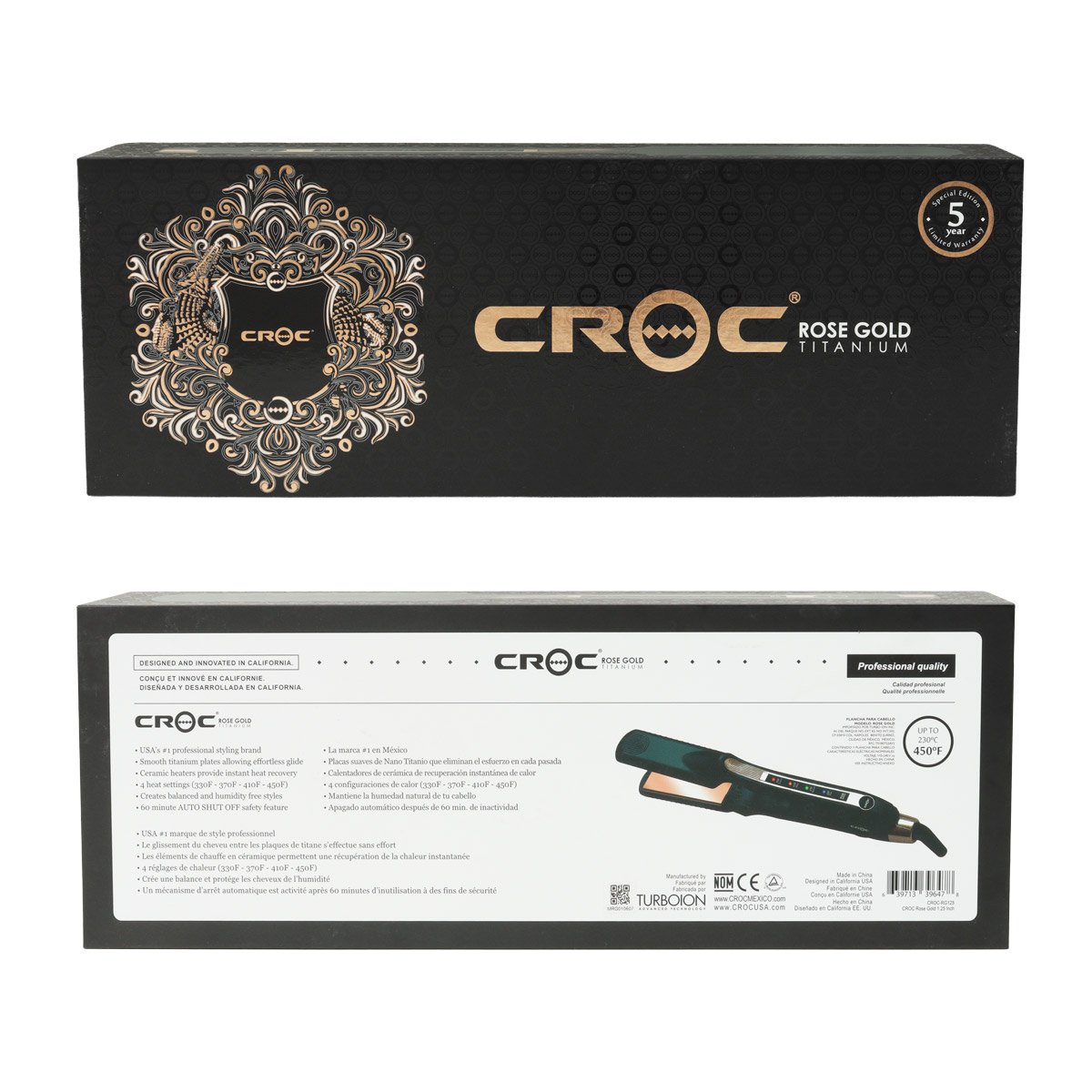 Plancha para Cabello Croc Rose Gold Titanium - Imagen 2