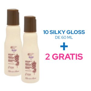 Silica para Cabello Tratamiento Reconstructor Brillo Extremo Nbc Silky Gloss 10 pz + 2 Gratis, devuelve suavidad y desenredo al cabello sin sensación grasosa.