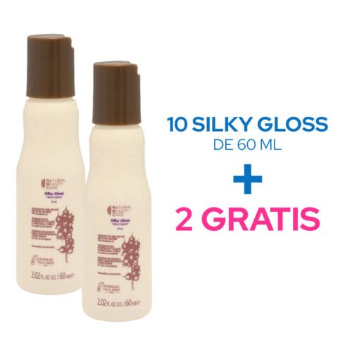 PROMOCION-SILKY-GLOSS Silica para Cabello Tratamiento Reconstructor Brillo Extremo Nbc Silky Gloss 10 pz + 2 Gratis, devuelve suavidad y desenredo al cabello sin sensación grasosa.